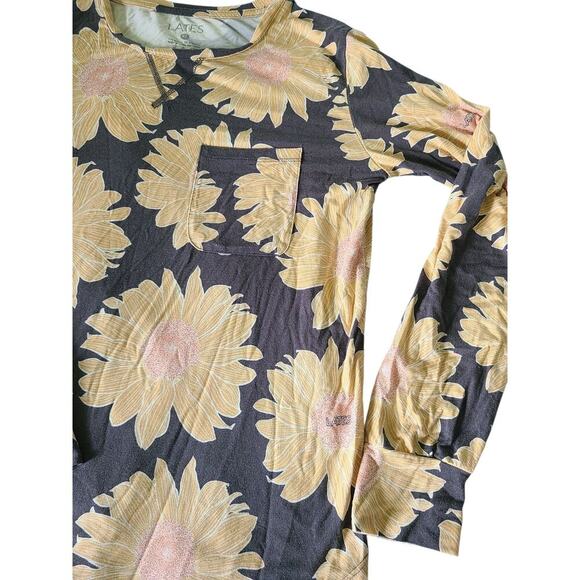 Lates By Kate Floral Sunflower Printed LS Pajama Set Modal Blend Size XS - Picture 4 of 9